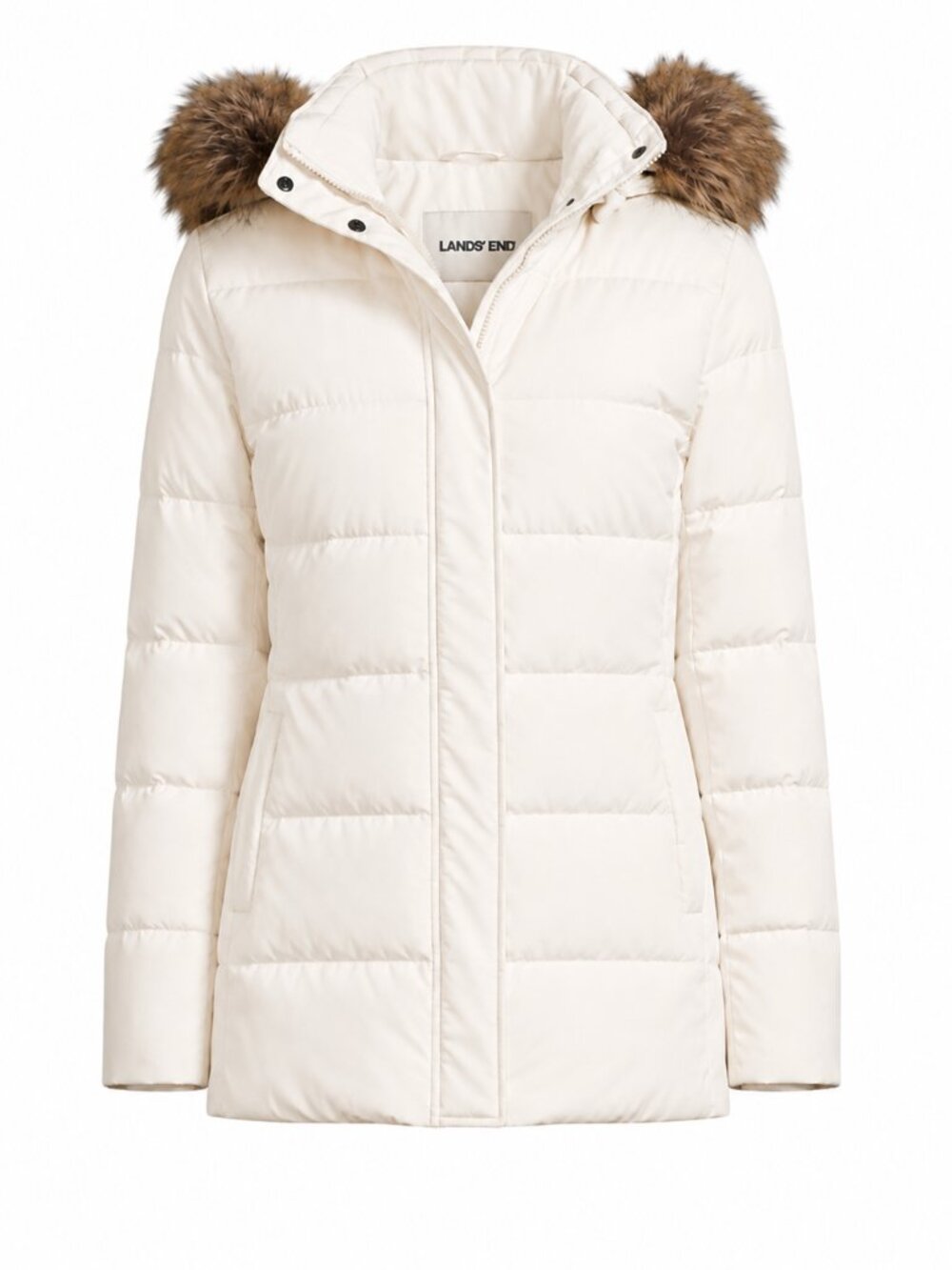 Lands End Women's Max 600 Down Puffer Coat White
